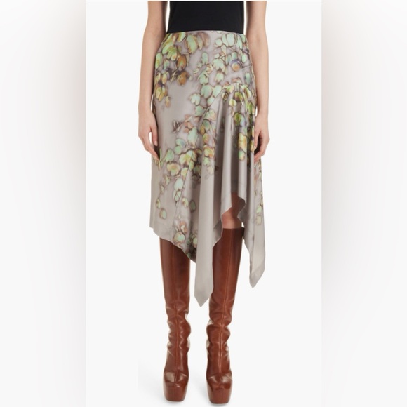 NWT $1,165 Dries Van Noten Axo Floral Print
Asymmetric Silk Skirt,Size FR38 /US6 - Picture 3 of 12